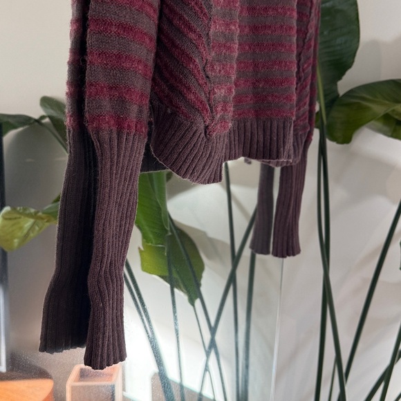 Free People Military Striped Purple & Pink Fuzzy Sweater - Picture 11 of 16